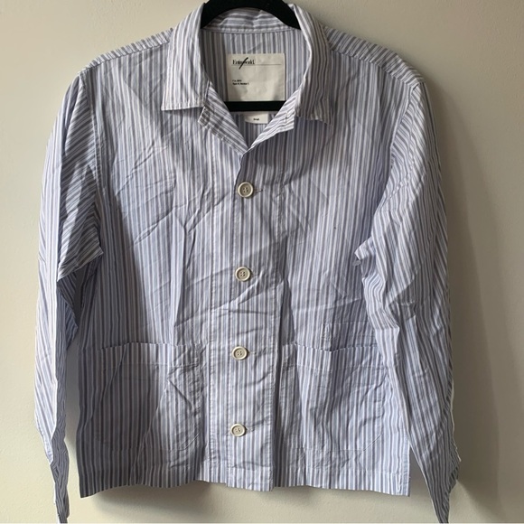 Entireworld 100% Organic Cotton oversized‎ Button Down Shirt Stripe Sz S - Picture 2 of 5